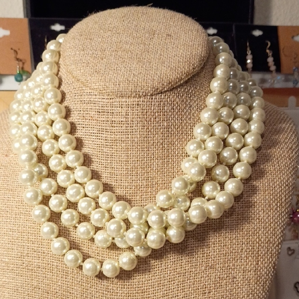 70 Inches Long Glass Elegant Pearl Necklace for Women